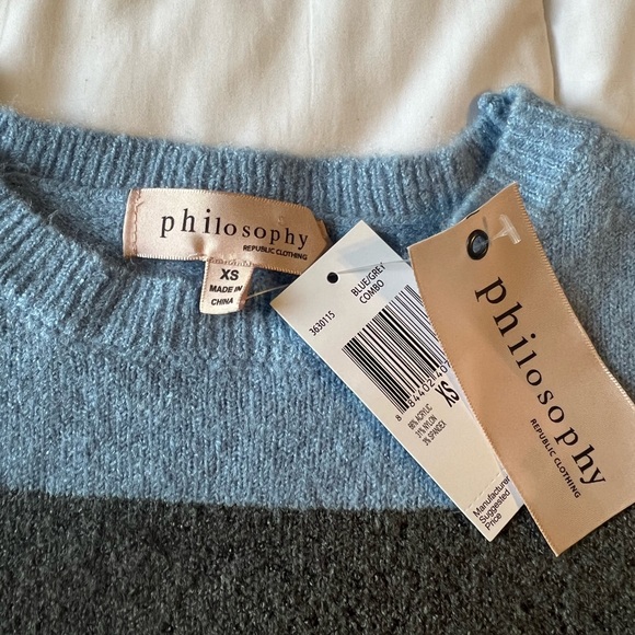 NEW Philosophy Color Block Stripe Sweater Size XS - Picture 6 of 6